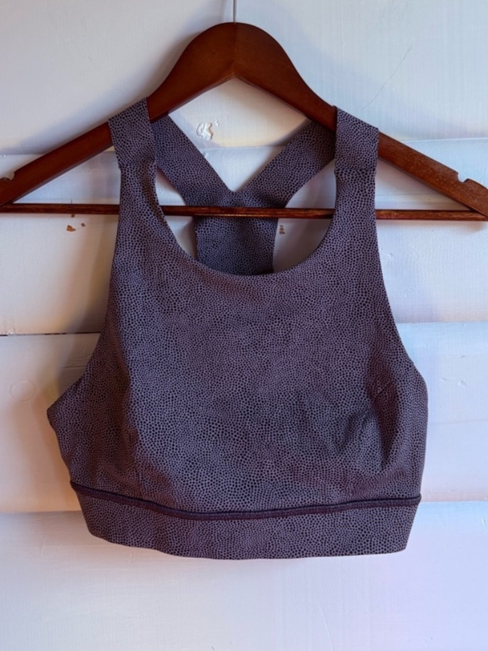 Lululemon Fast & Free Bra (Nulux) Y-Back Sports Bra Tank Dusty Purple Micro Dot